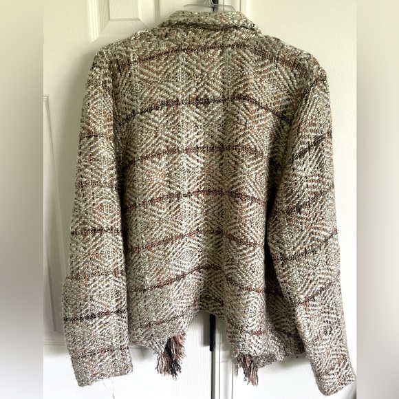Chicos, size 3/XL, textured brown, tan and peach sweater jacket - Picture 2 of 5